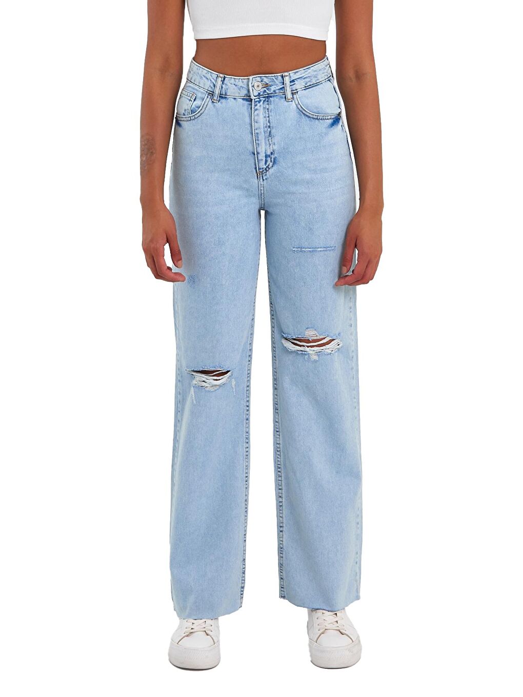 Mavi Kadın Paça Kesik Denim Pantolon