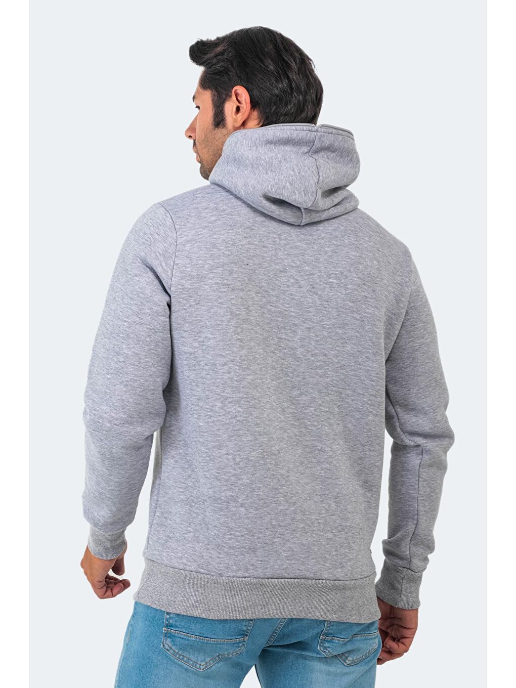 BAHA Erkek Kapüşonlu Sweatshirt Gri-3