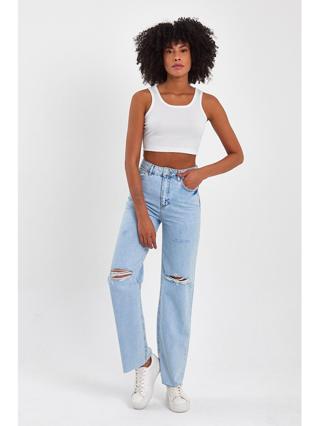 Mavi Kadın Paça Kesik Denim Pantolon-1