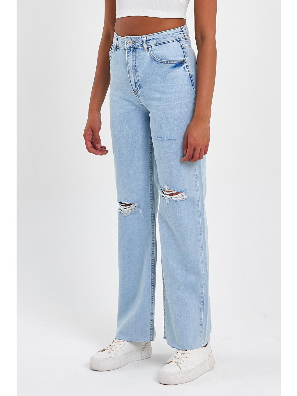 Mavi Kadın Paça Kesik Denim Pantolon-2