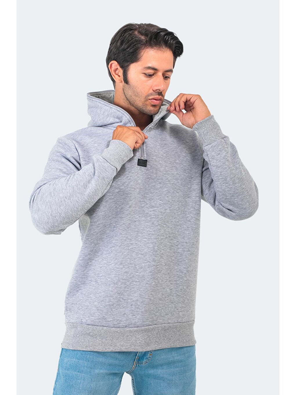 BAHA Erkek Kapüşonlu Sweatshirt Gri-4