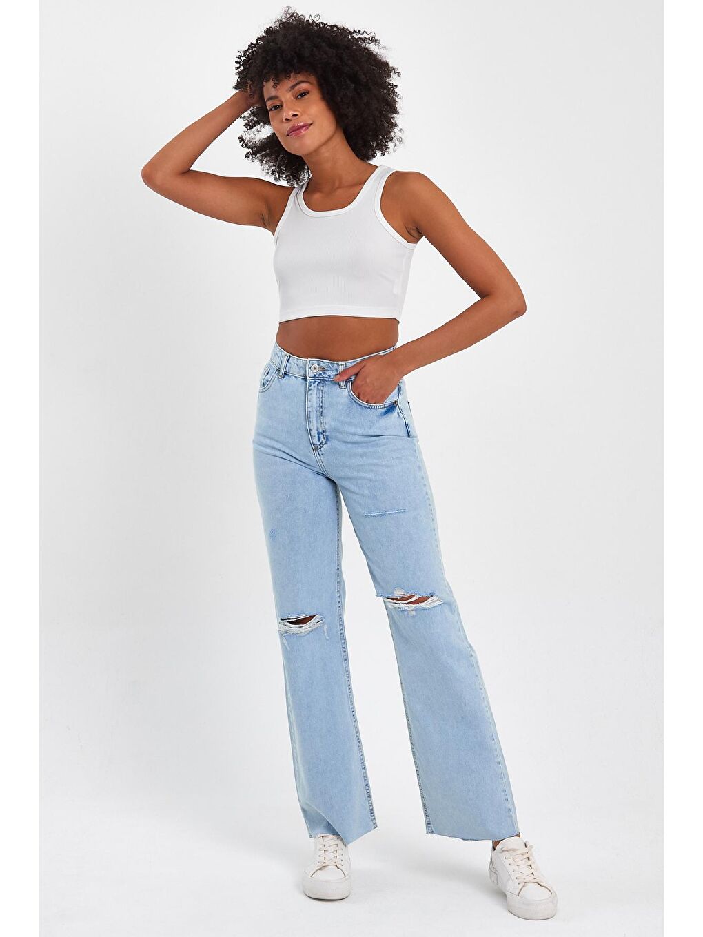 Mavi Kadın Paça Kesik Denim Pantolon-3