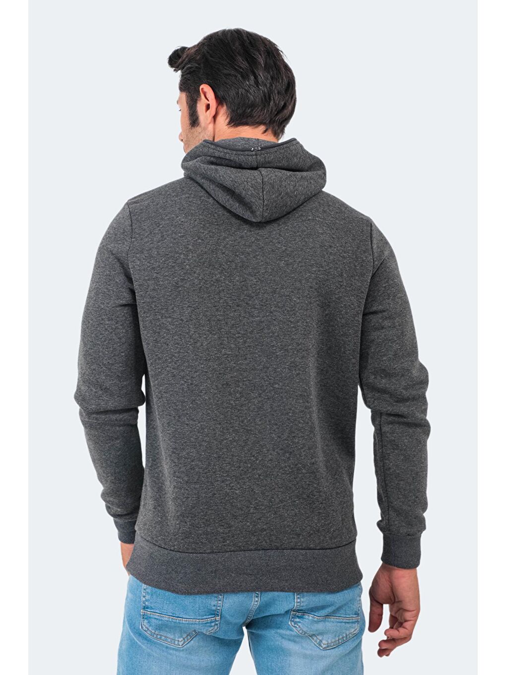 BAHA  Erkek Kapüşonlu Sweatshirt Hoodie Antrasit-2