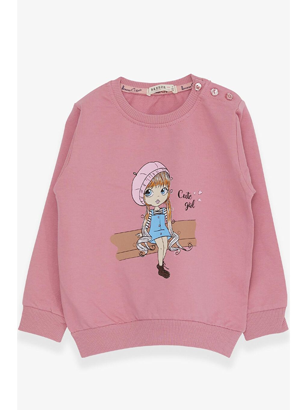 Breeze Gülkurusu Kız Bebek Sweatshirt Sevimli Kız Baskılı Gülkurusu (1.5-2 Yaş)