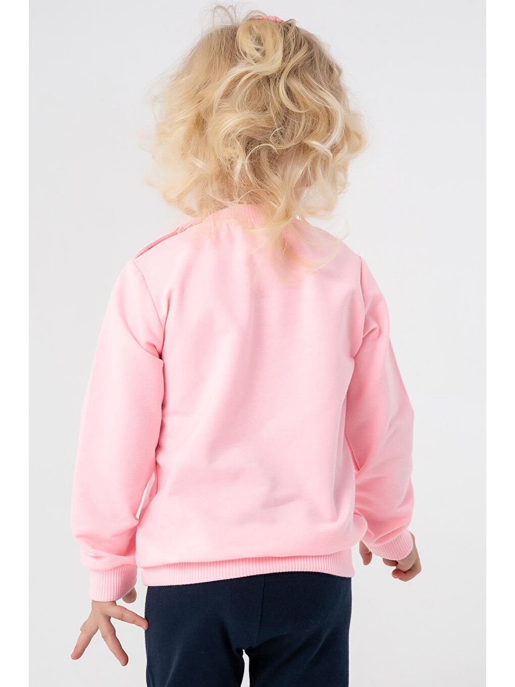 Breeze Pudra Pembe Kız Bebek Sweatshirt Ayıcık Aksesuarlı Pudra (1.5-3 Yaş) - 1