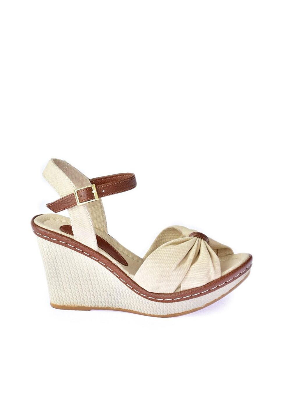 F674040405 Bej Dolgu Taban Kadın Ayakkabı-4