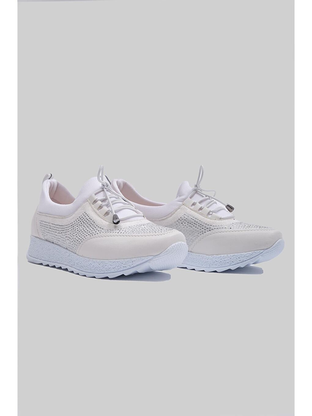 Beyaz Serdar Yeşil Sheila Strech Saten Kumaş Günlük Ayakkabı Kadın-1