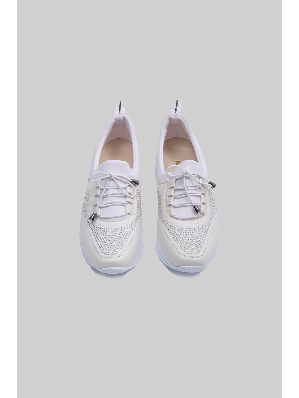 Beyaz Serdar Yeşil Sheila Strech Saten Kumaş Günlük Ayakkabı Kadın-3