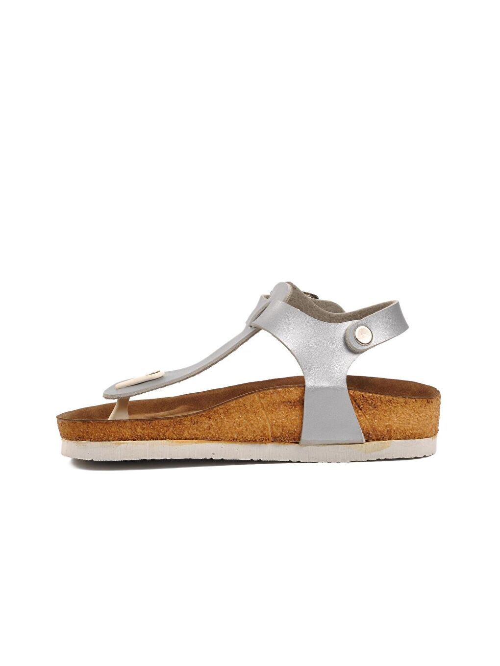 Gri 211320-F Gümüş Kız Çocuk Parmak Arası Sandalet-1