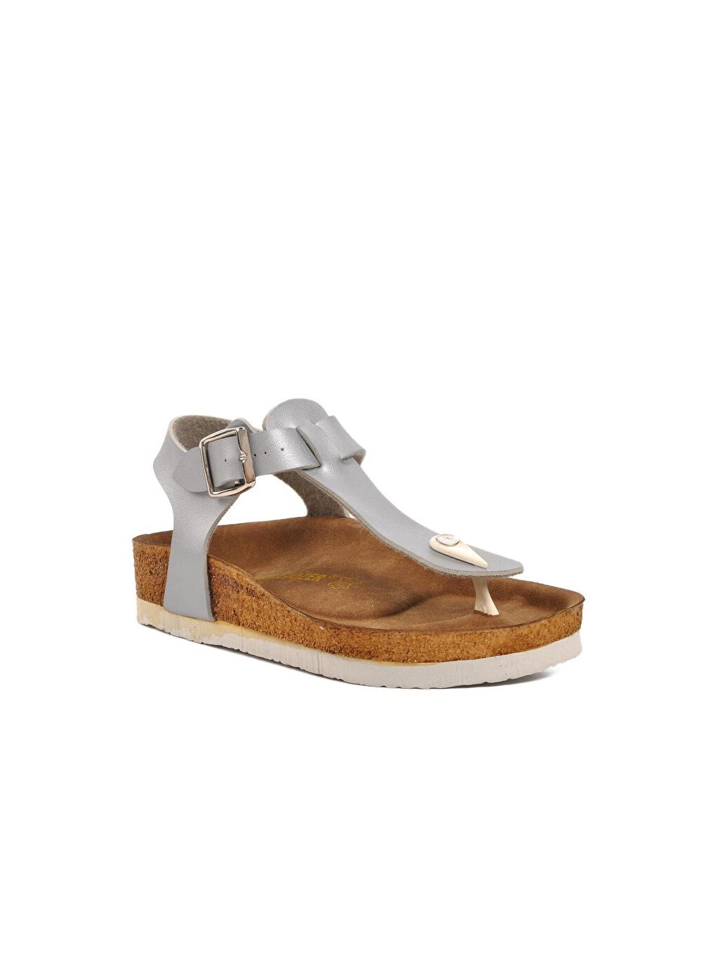 Gri 211320-F Gümüş Kız Çocuk Parmak Arası Sandalet-2