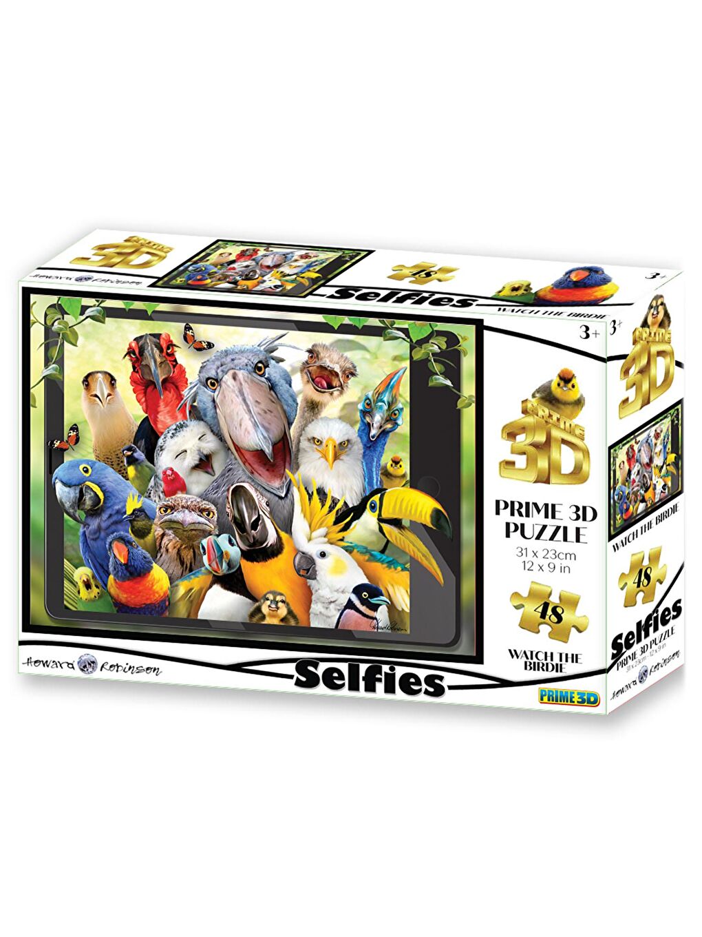 Prime 3D Karışık Sevimli Kuşlar Selfie 48 Parça Puzzle 20552 - 1