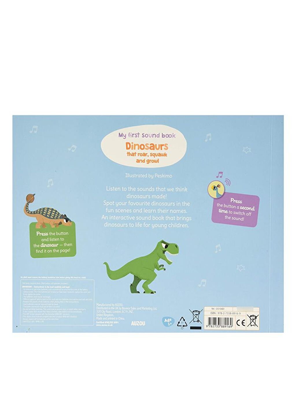 Auzou Karışık My First Sound Book - Dinosaurs - 2