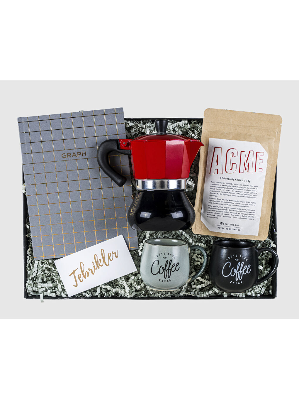 Siyah Kahveli Keyif Seti Hediye Kutusu