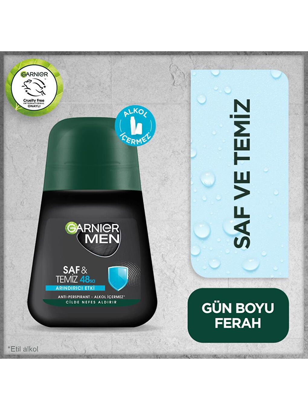 GARNIER Şeffaf Men Saf ve Temiz Roll-On Deodorant - 1