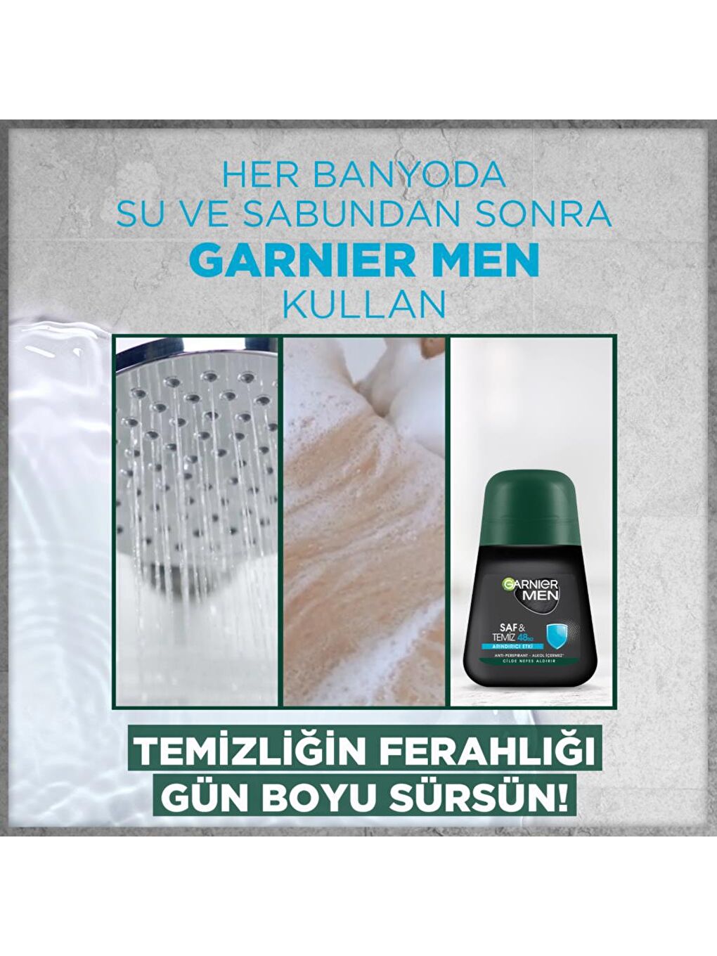 GARNIER Şeffaf Men Saf ve Temiz Roll-On Deodorant - 4