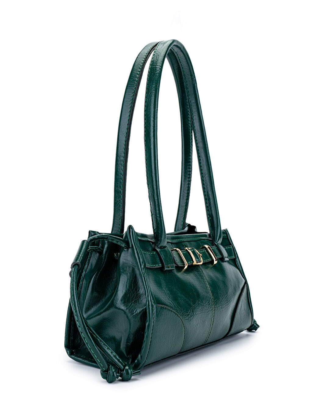 Kemer Detaylı Suni Kılçıllı Deri Kadın Omuz Çanta Girls Yeşil-2