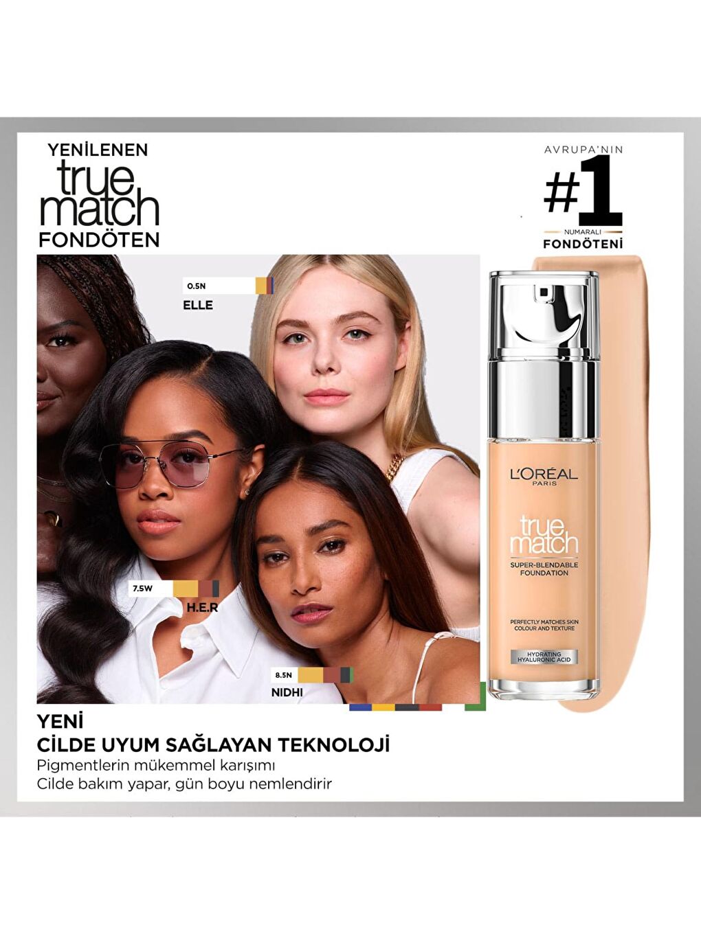 L'Oreal Paris Nude True Match Bakım Yapan Fondöten 3R Rose Beige (30 ml) - 1