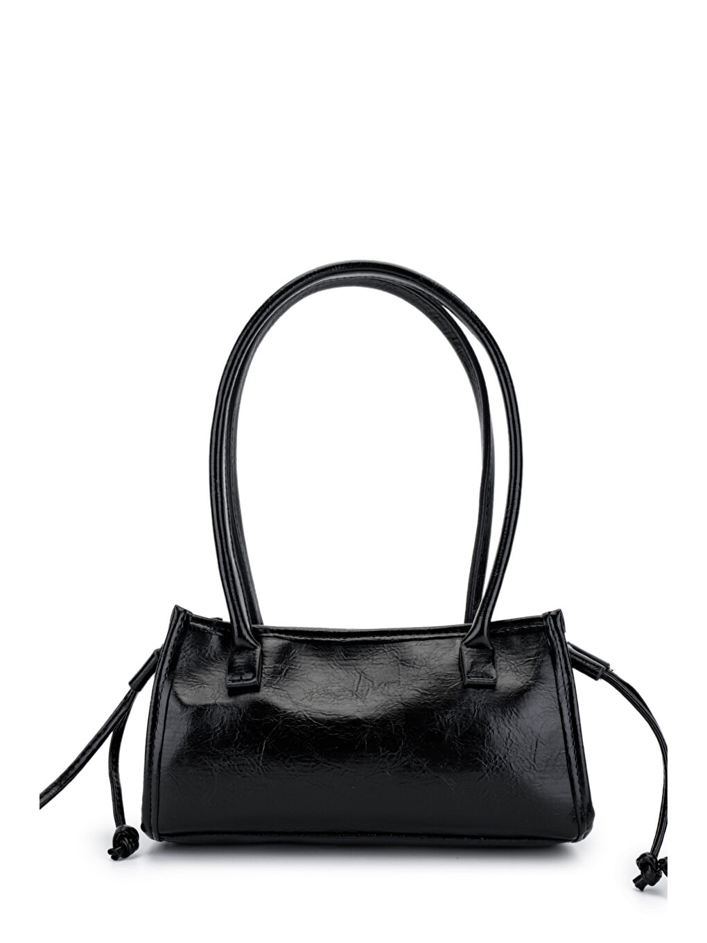 Kemer Detaylı Bowling Suni Kılçıllı Deri Kadın Omuz Çanta Girls Siyah-1