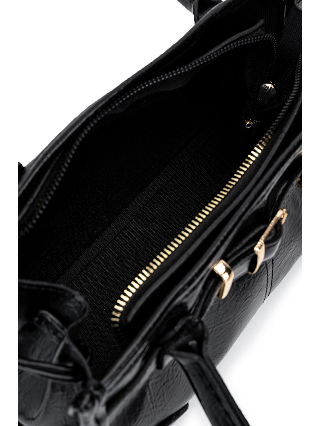 Kemer Detaylı Bowling Suni Kılçıllı Deri Kadın Omuz Çanta Girls Siyah-3