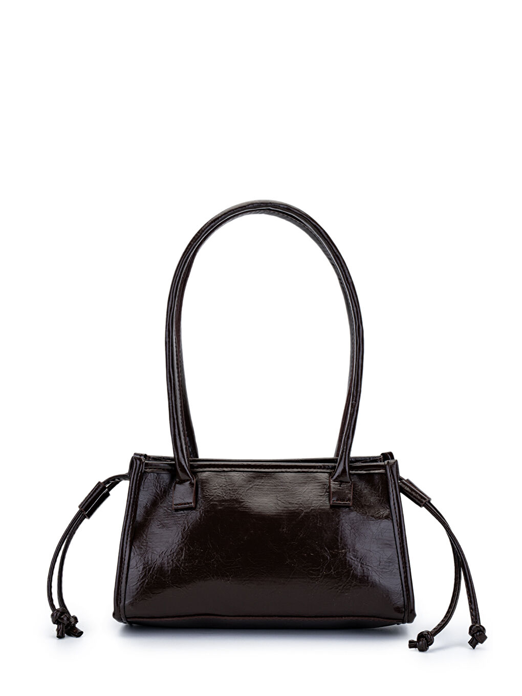 Kahverengi Kemer Detaylı Bowling Suni Kılçıllı Deri Kadın Omuz Çanta Girls Acı Kahve-1