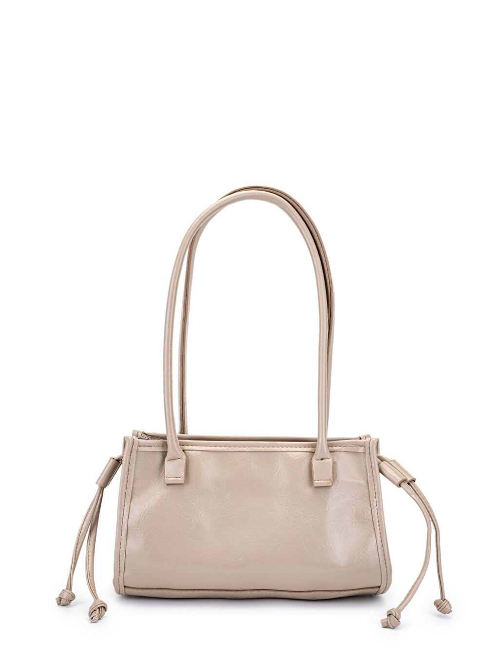 Bej Kemer Detaylı Suni Kılçıllı Deri Kadın Omuz Çanta Girls Vizon-1