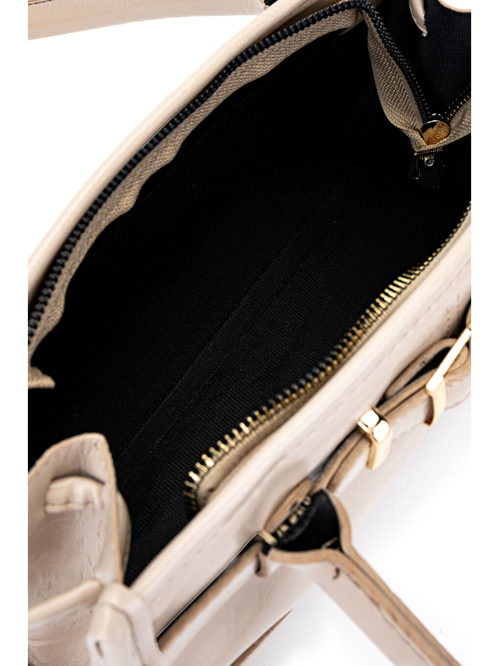 Bej Kemer Detaylı Suni Kılçıllı Deri Kadın Omuz Çanta Girls Vizon-3