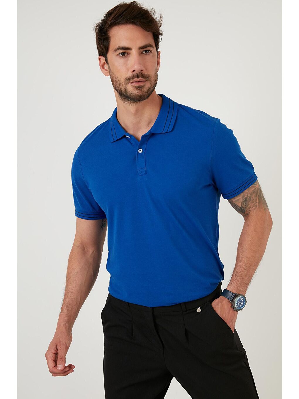 Mavi Regular Fit Düğmeli %100 Pamuklu Polo Tişört 5902325-1