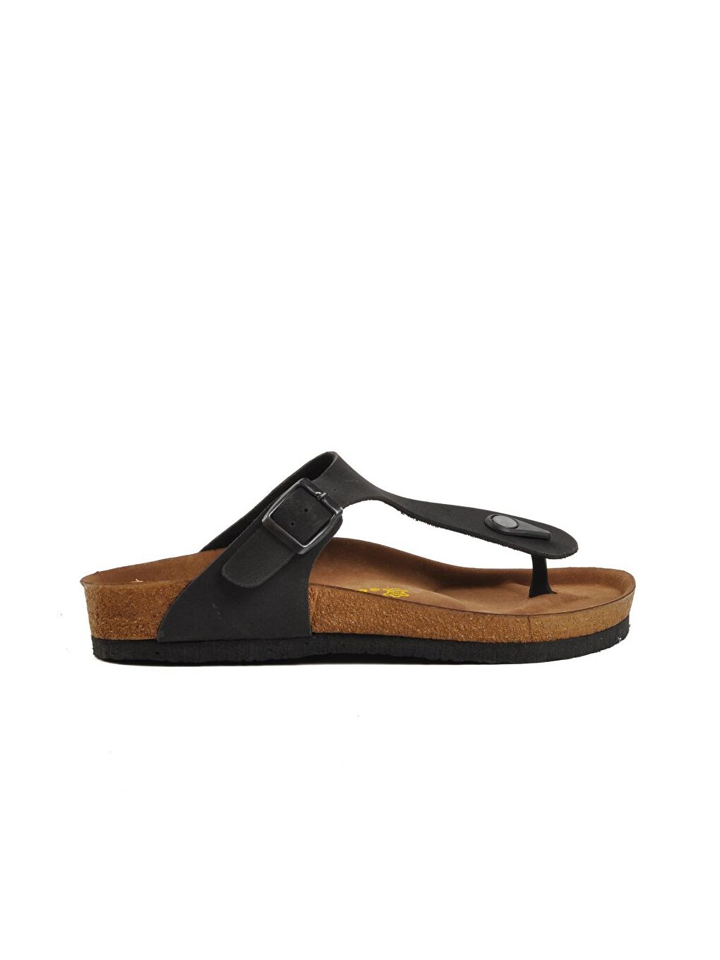 221303 Siyah Nubuk Parmak Arası Kadın Mantar Terlik