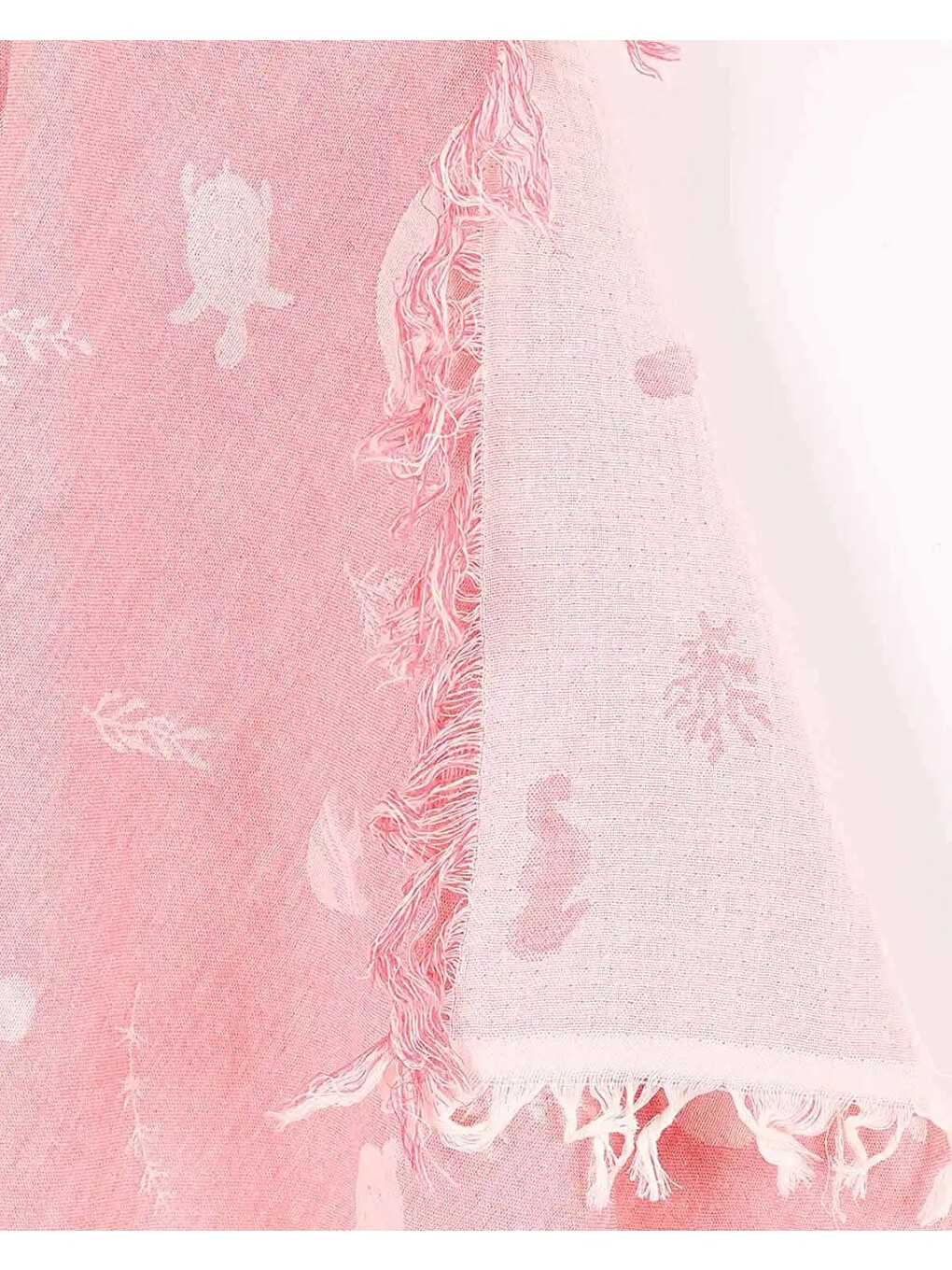 Pembe Tek Katlı 110x90 Cm Saçaklı Lüx Müslin Battaniye-1