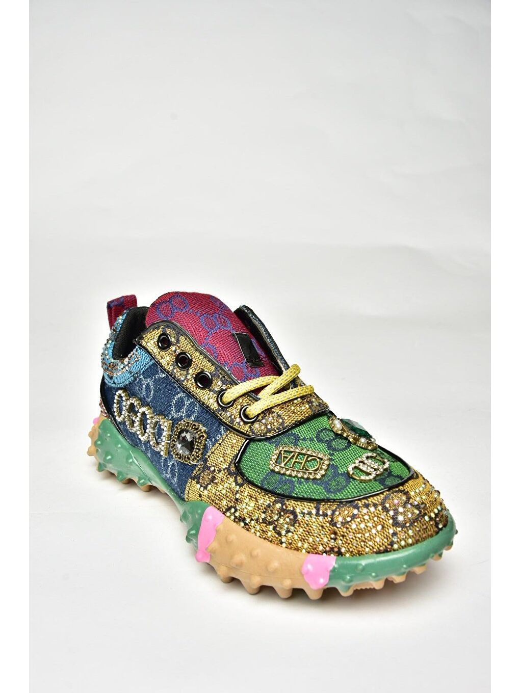 U3801436 Lacivert/Yeşil Kadın Sneakers-1