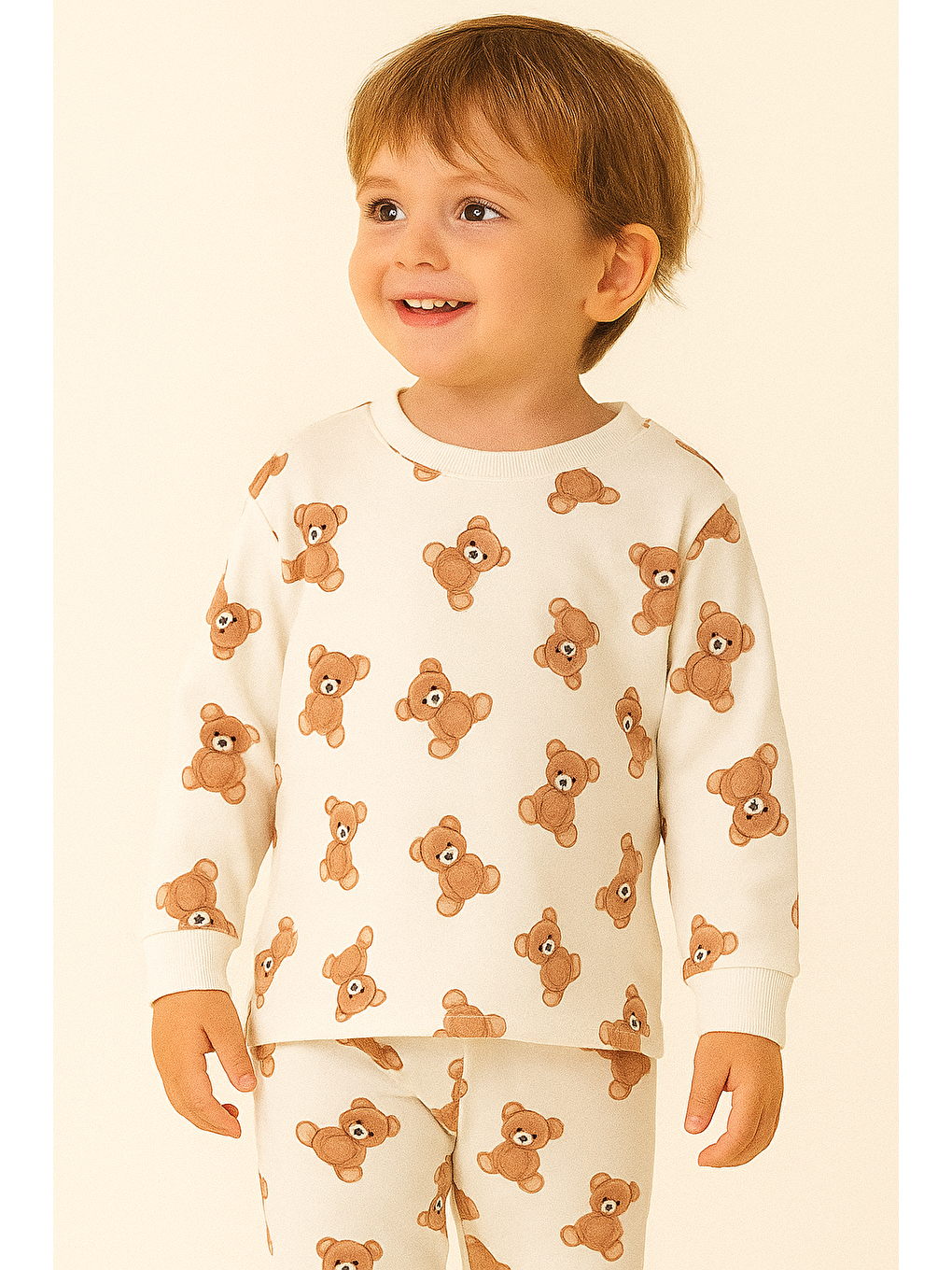 Karışık Çocuk Teddy Desenli Pijama Takımı-1