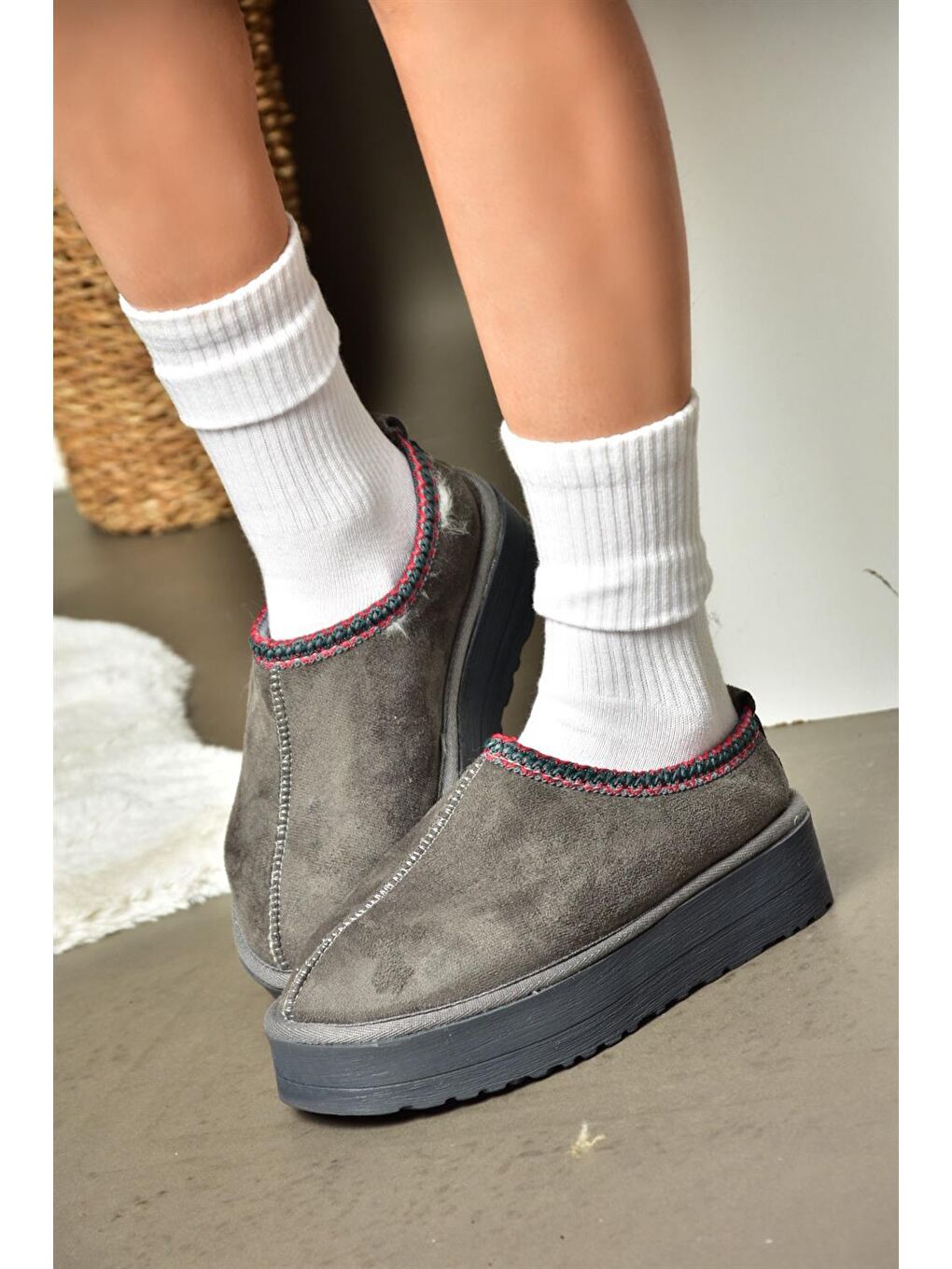 Gri R6120473 Füme Kadın Terlik-2