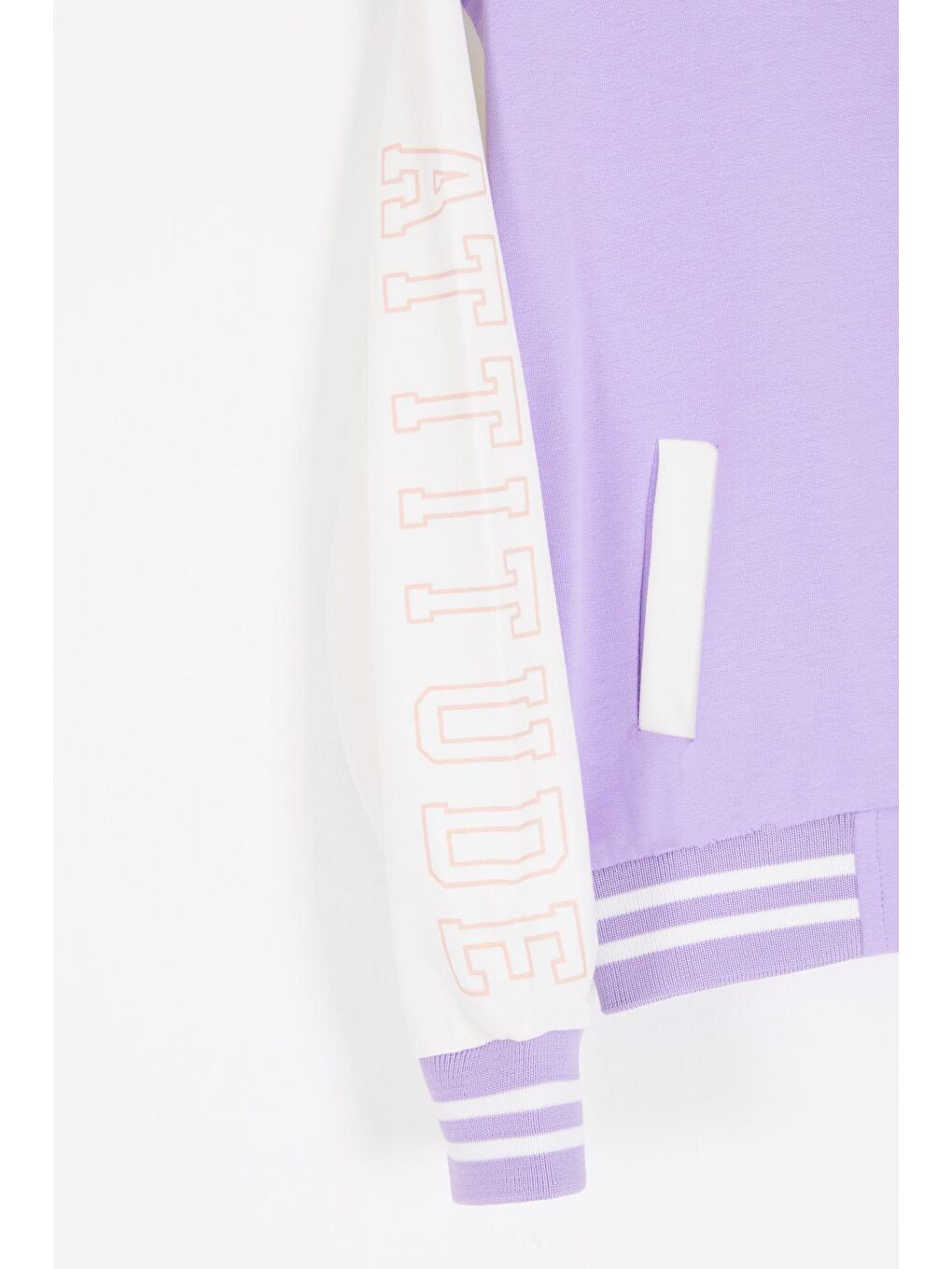 Lila NY Nakışlı Sırt Baskılı Kız Çocuk Kolej Eşofman Takımı 16933-2