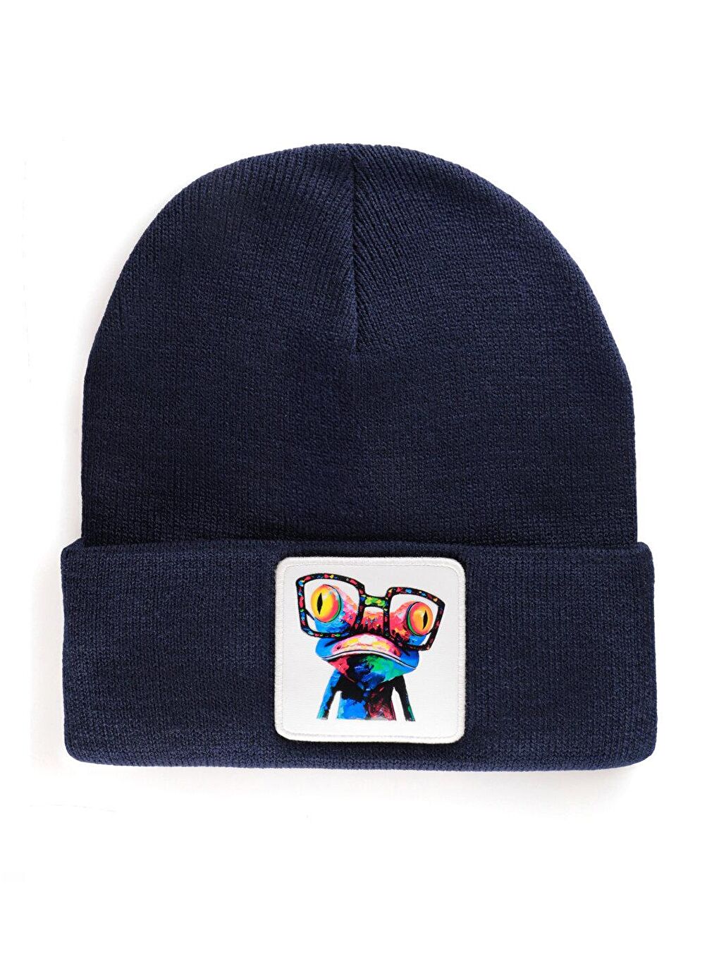 BlackBörk V1 Akrilik Bukalemun - 1 Kod Logolu Unisex Lacivert Bere (Beanie)