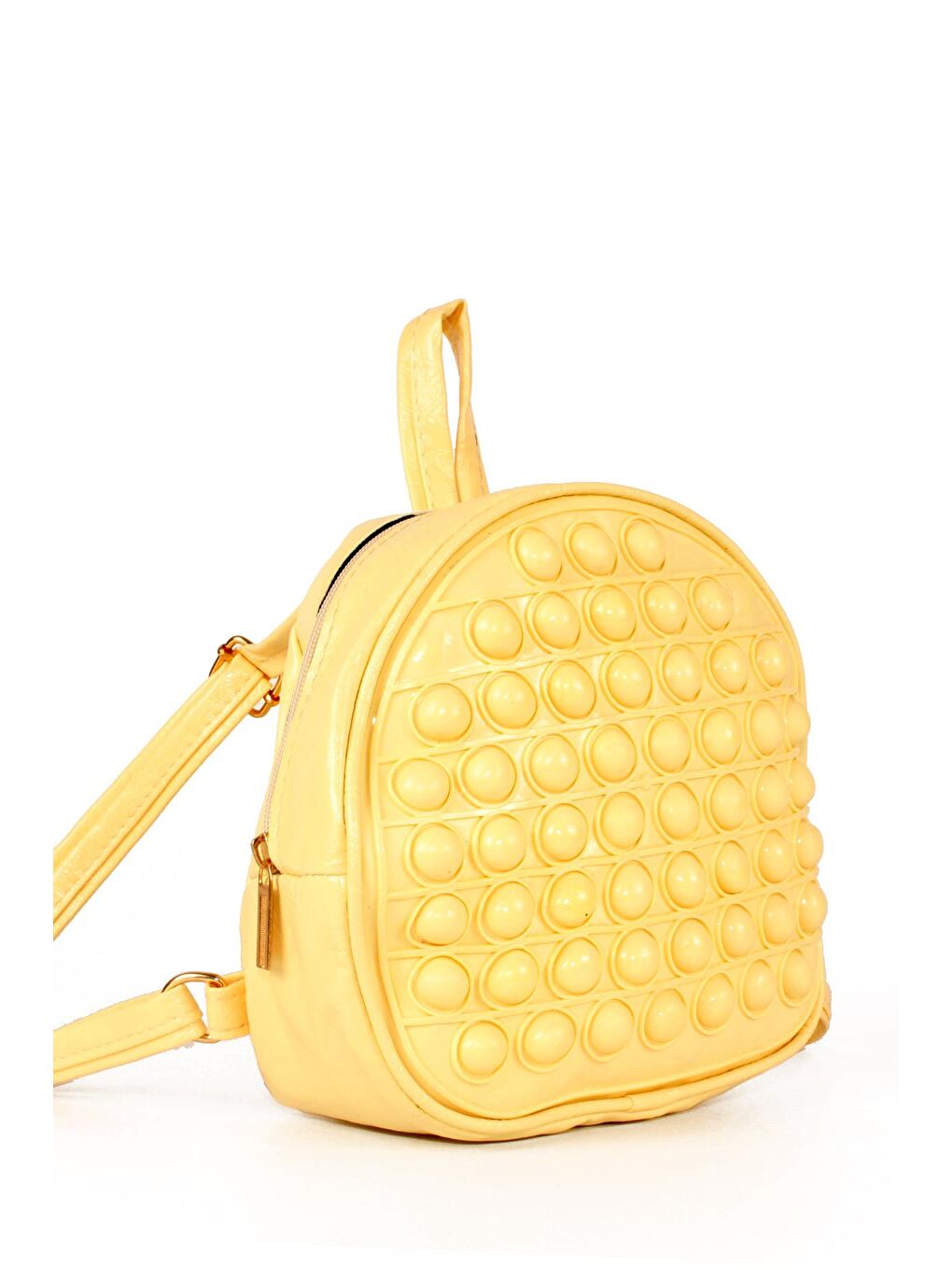 Sarı Çocuk Pop It Push Bubble Ayarlanabilir Askılı Anaokulu Sırt Çantası 20x20cm 54 Baloncuklu (60658)