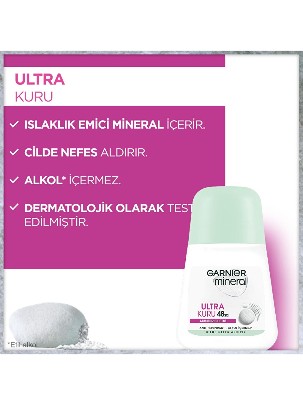 GARNIER Şeffaf Mineral Ultra Kuru Roll-On Deodorant - 3