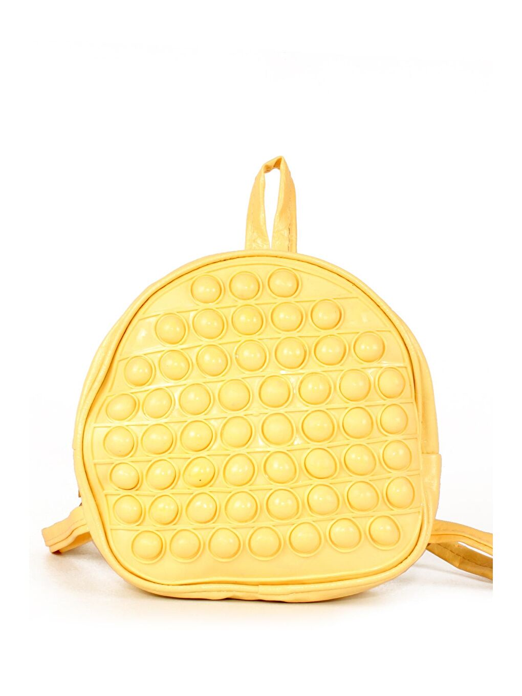 Sarı Çocuk Pop It Push Bubble Ayarlanabilir Askılı Anaokulu Sırt Çantası 20x20cm 54 Baloncuklu (60658)-1