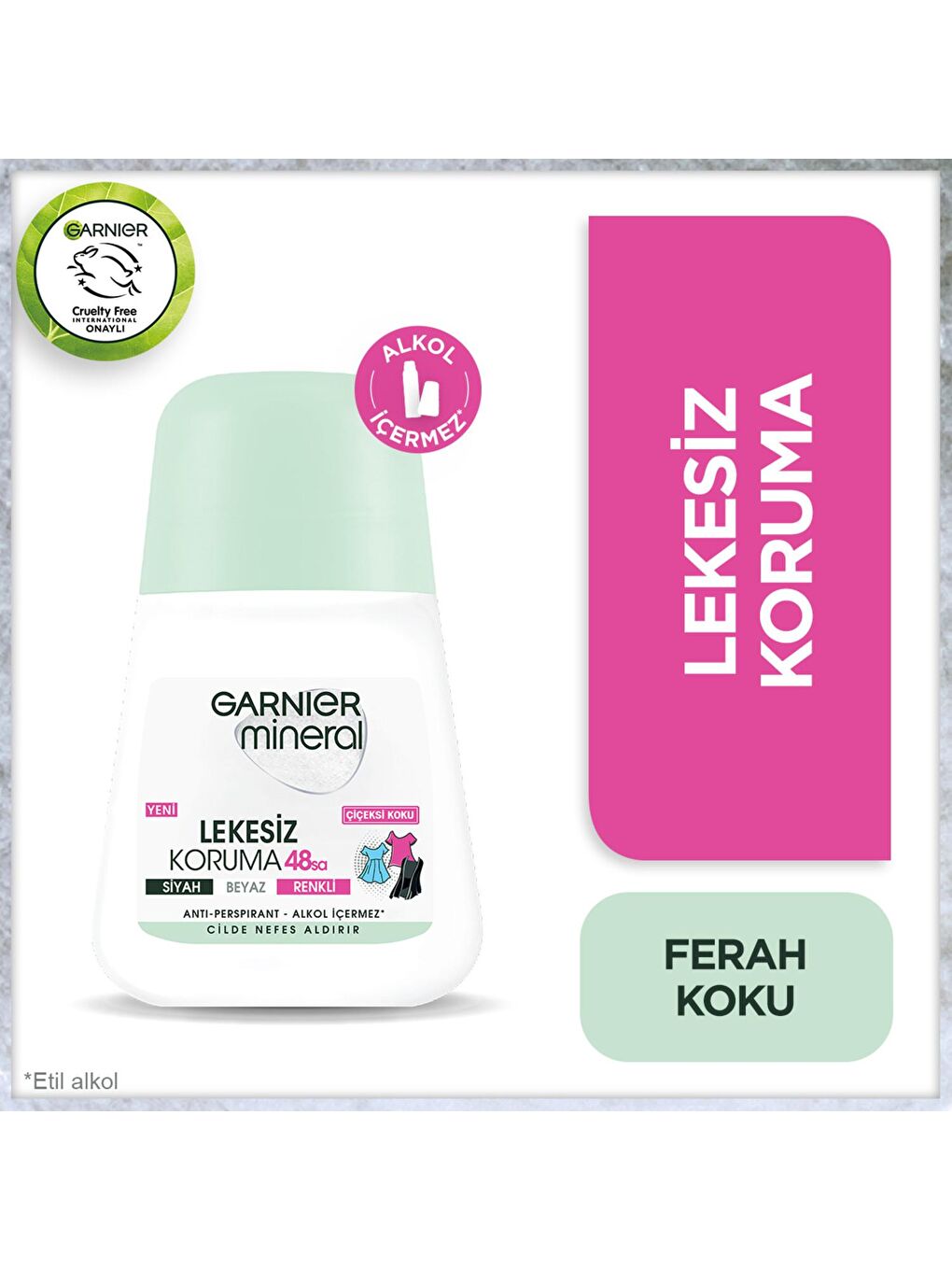 GARNIER Şeffaf Mineral Lekesiz Koruma Roll-On Deodorant