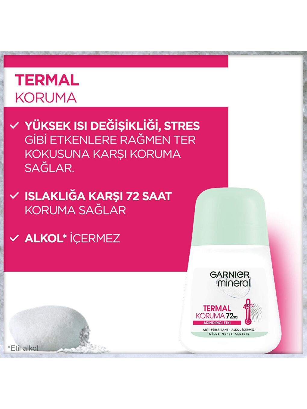 GARNIER Şeffaf Mineral Termal Koruma Roll-On Deodorant - 3