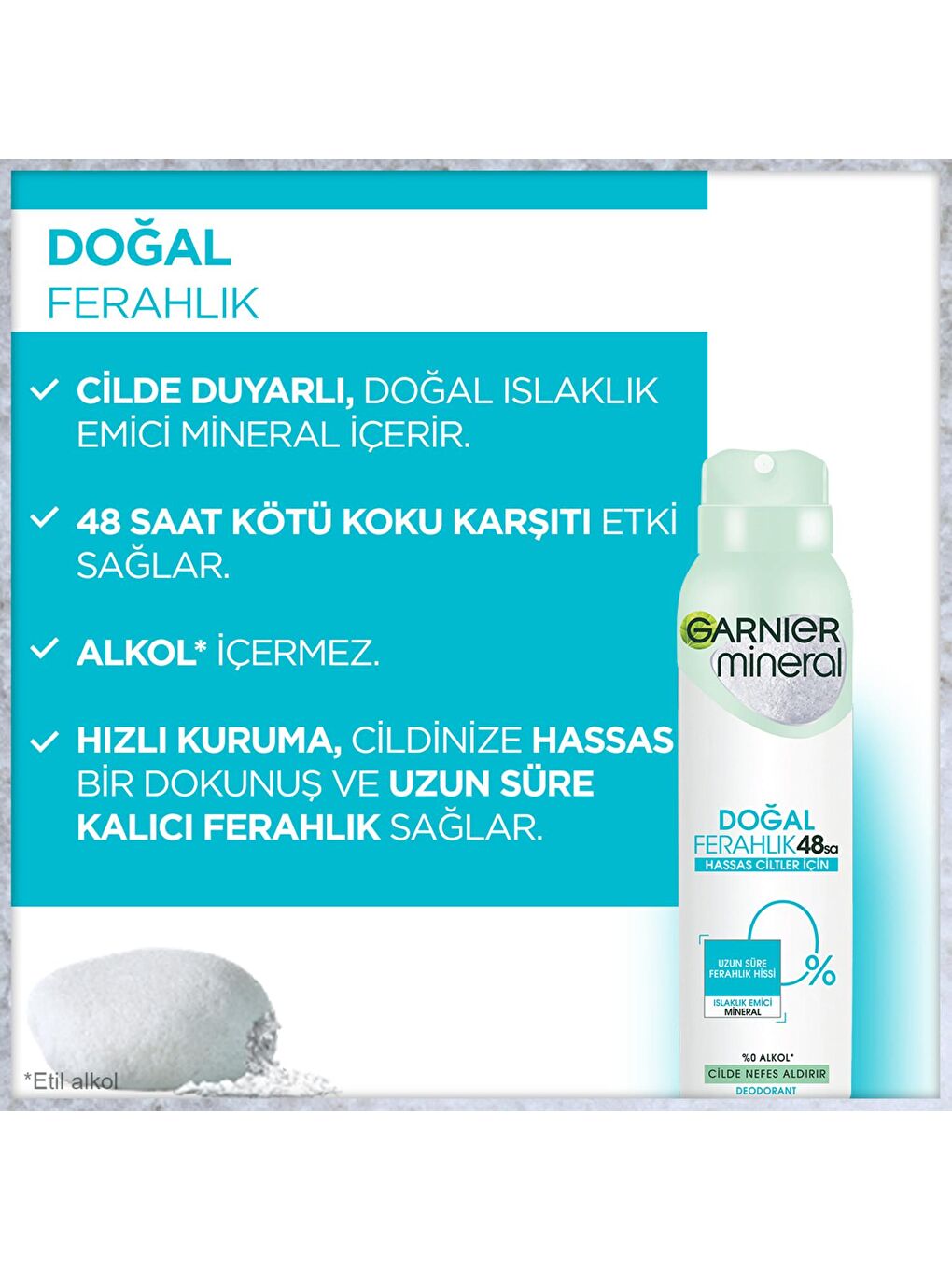 GARNIER Şeffaf Mineral Doğal Ferahlık Sprey Deodorant - 3