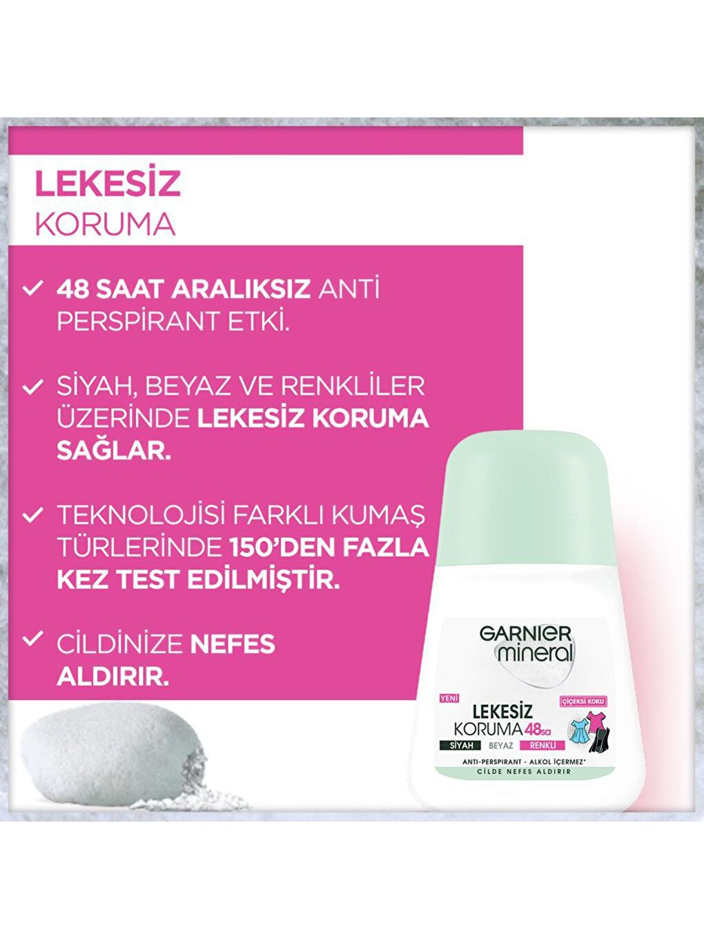 GARNIER Şeffaf Mineral Lekesiz Koruma Roll-On Deodorant - 4