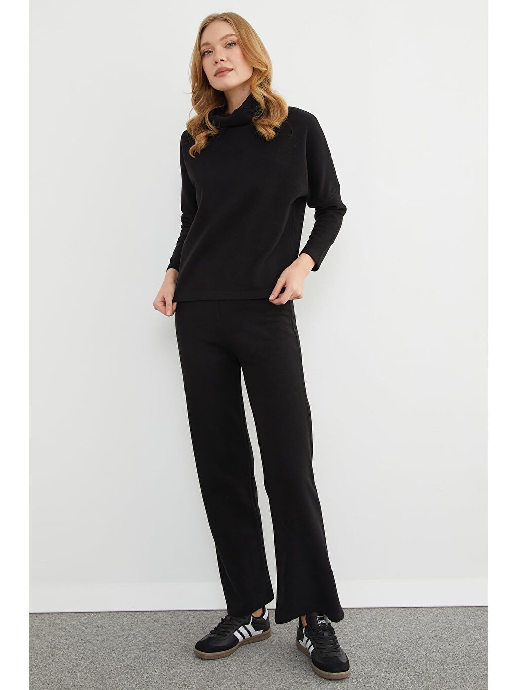 Siyah Basic Balıkçı Yaka Beli Lastikli 2 Li Takım