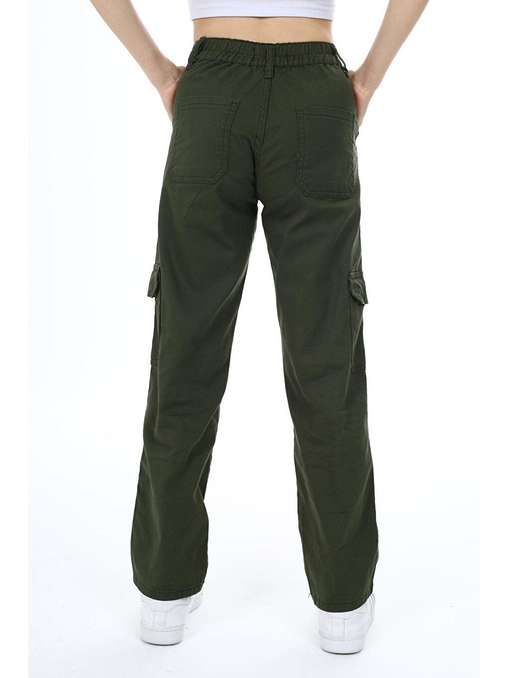 Haki Kız Çocuk Kargo Cepli Gabardin Takım Lx256-57-4