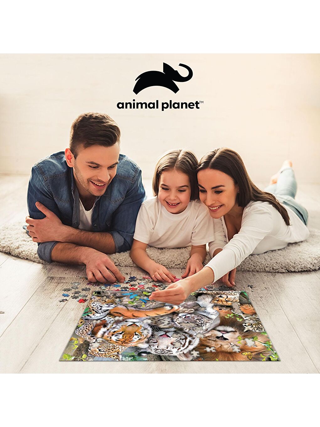 Prime 3D Karışık Vahşi Kediler 100 Parça Puzzle ve Figür Set 15544 - 2