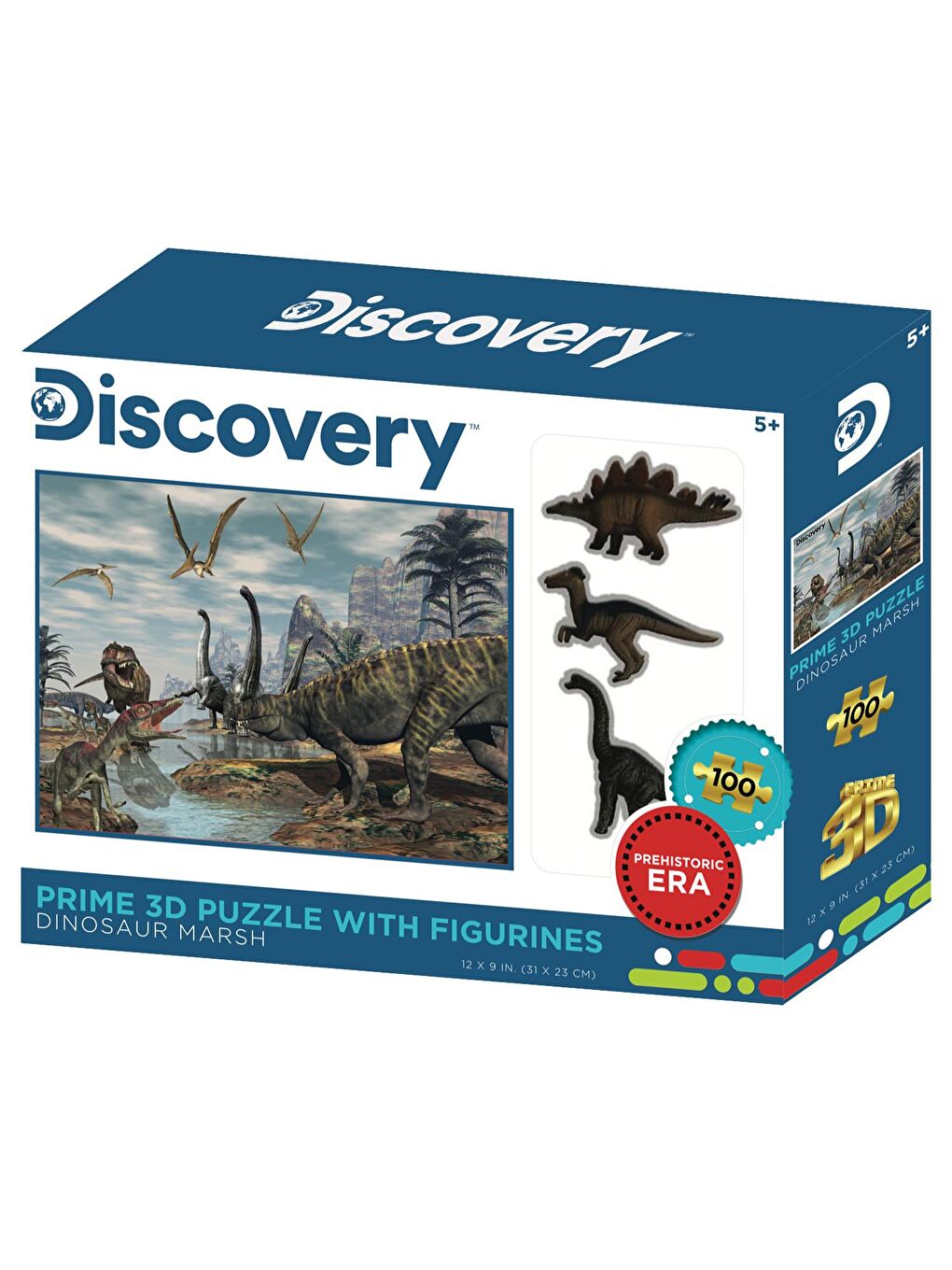 Prime 3D Karışık Dinozor Bataklığı 100 Parça Puzzle ve Figür Set 15546 - 1