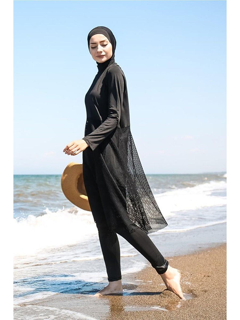 Siyah Tam Kapalı Tesettür Mayo M2035-4