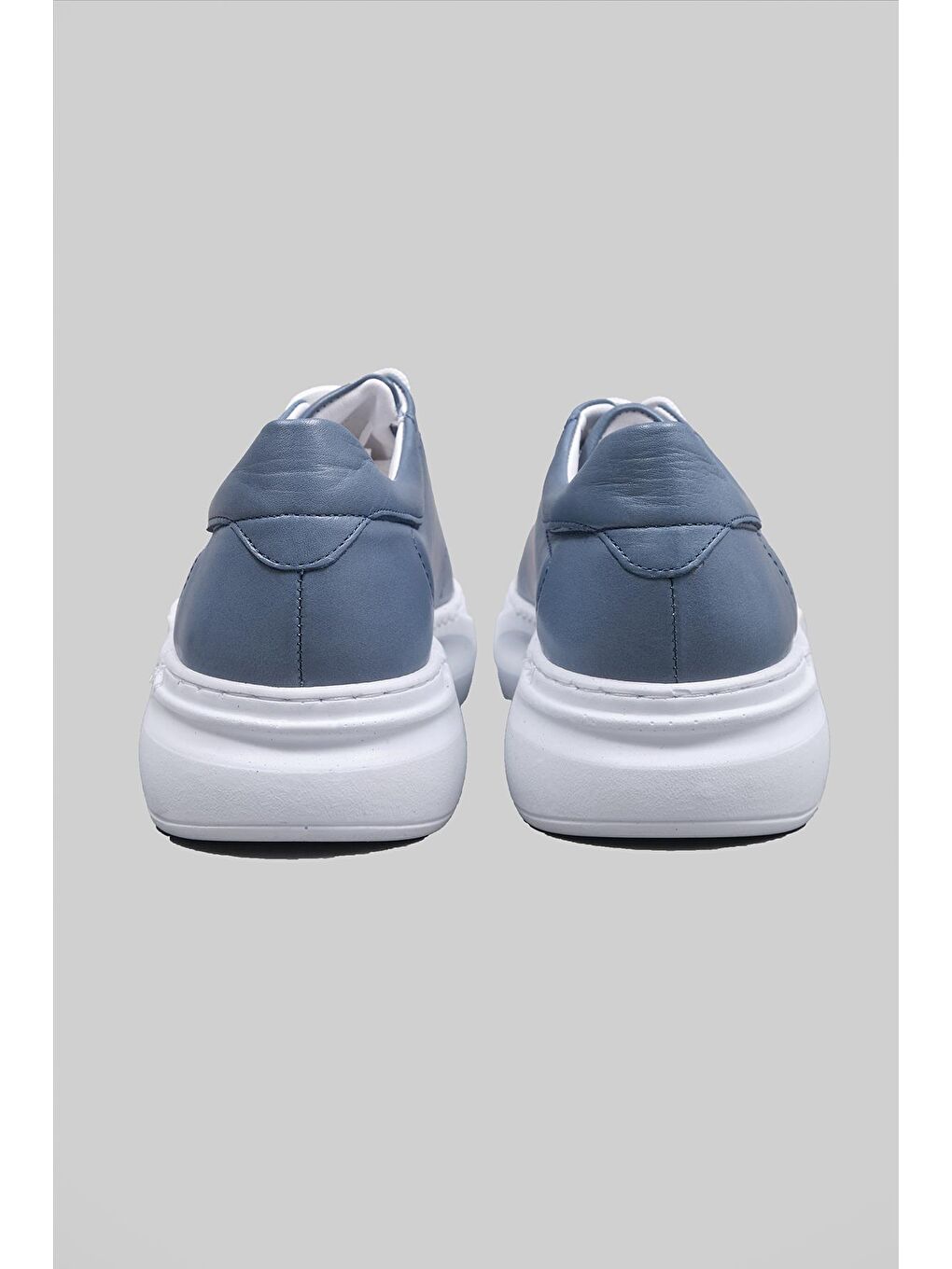 Mavi Walda Hakiki Deri Bağcıklı Sneaker Kadın-4