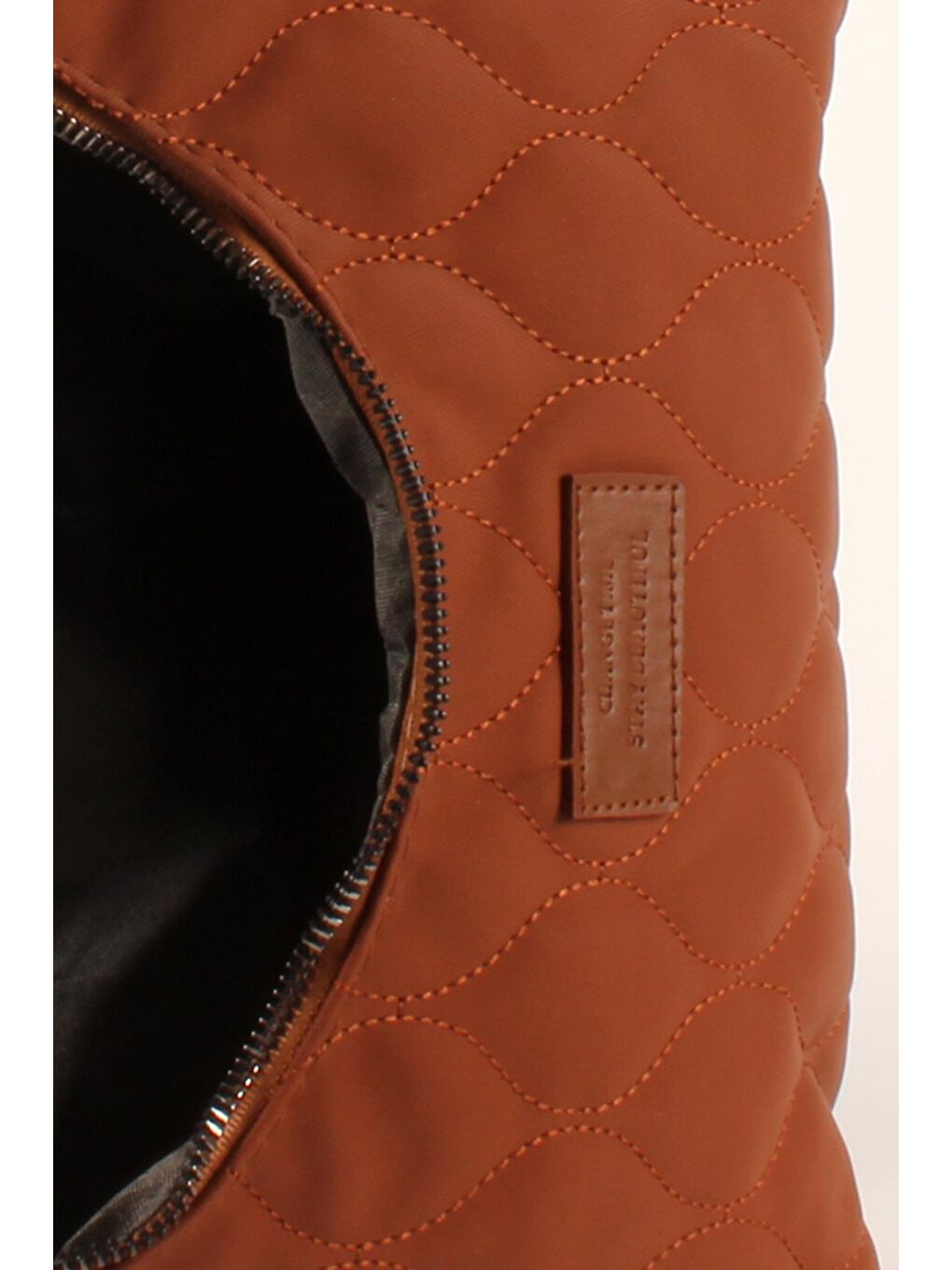 Kahverengi Kadın Paraşüt Kumaş Nakışlı Kemer Detaylı Omuz Baget Çanta (10686)-2