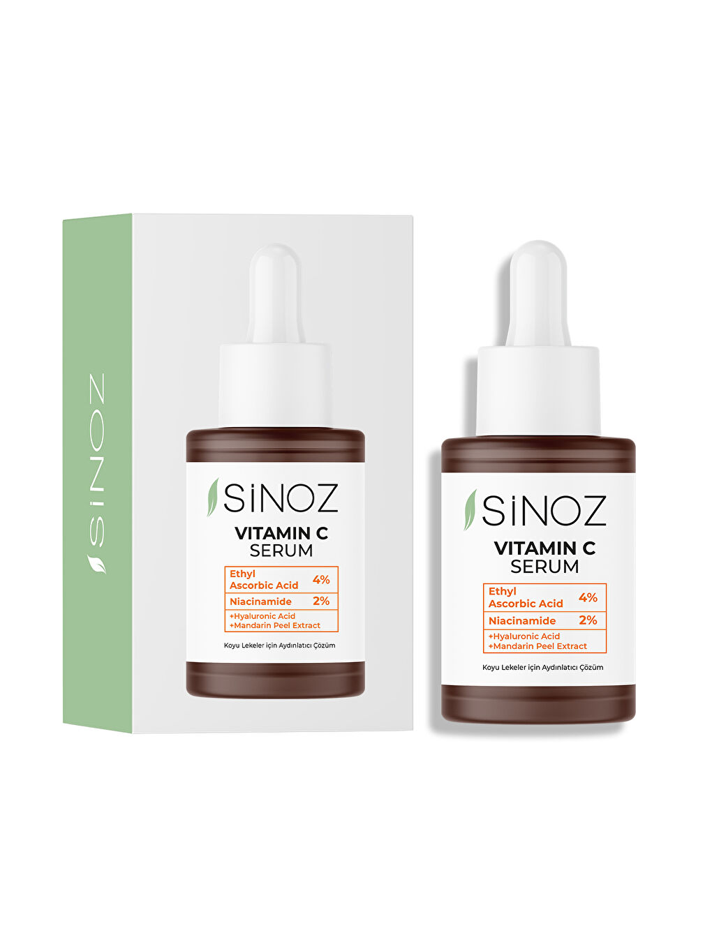 Sinoz Şeffaf Ton Eşitleyici Aydınlatıcı Vitamin C %4 + Niacinamide %2 Yüz Serumu 30 ML Tüm Ciltler için - 2