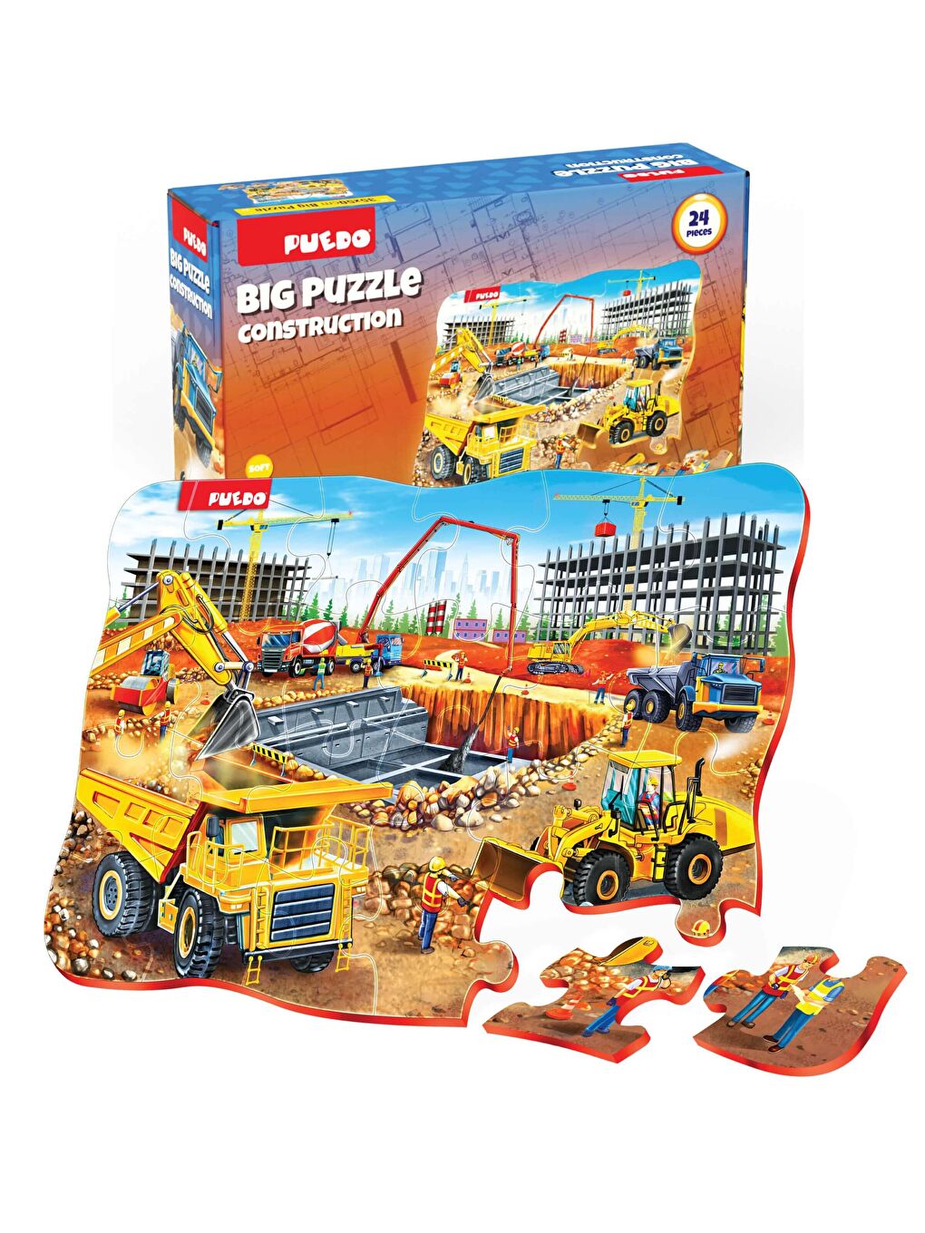 Puedo Karışık Big Puzzle - Construction (24 Parça) - 1